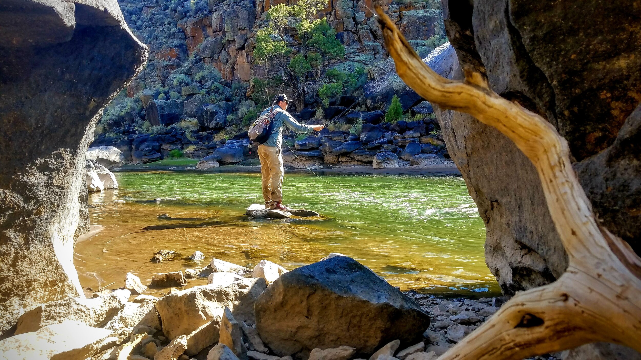 man in river